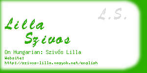 lilla szivos business card